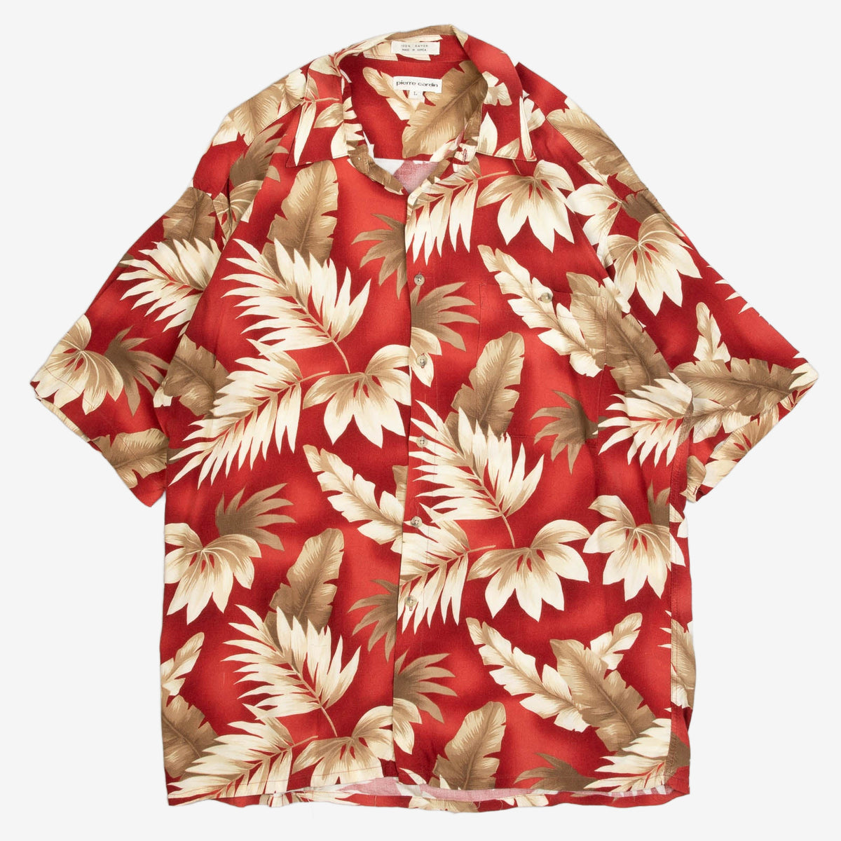 MEN'S VINTAGE 1990S HAWAIIAN SHORT SLEEVE PATTERNED SHIRT - LARGE