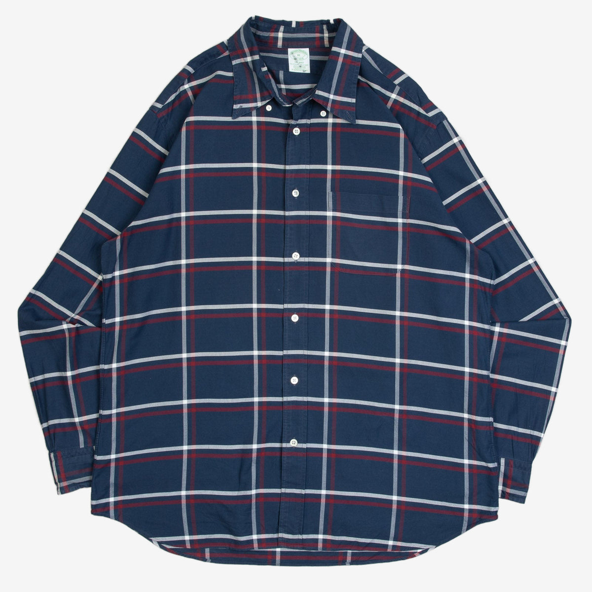 MEN'S VINTAGE 1990S BROOKS BROTHERS MILANO CHECKED SHIRT - X-LARGE
