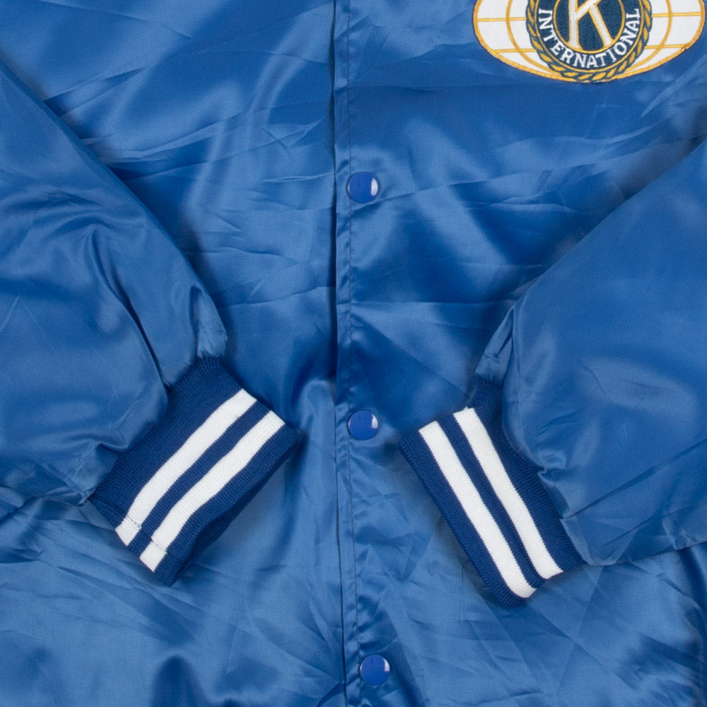 MEN'S VINTAGE 1990S KIWANIS INTERNATIONAL SATIN BOMBER JACKET - LARGE