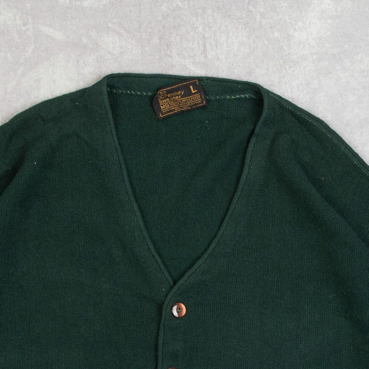 MEN'S VINTAGE 1980S JC PENNEY BOXY KNITTED CARDIGAN - LARGE