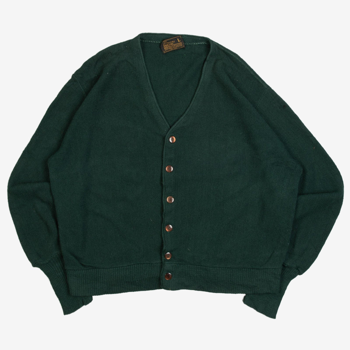 MEN'S VINTAGE 1980S JC PENNEY BOXY KNITTED CARDIGAN - LARGE