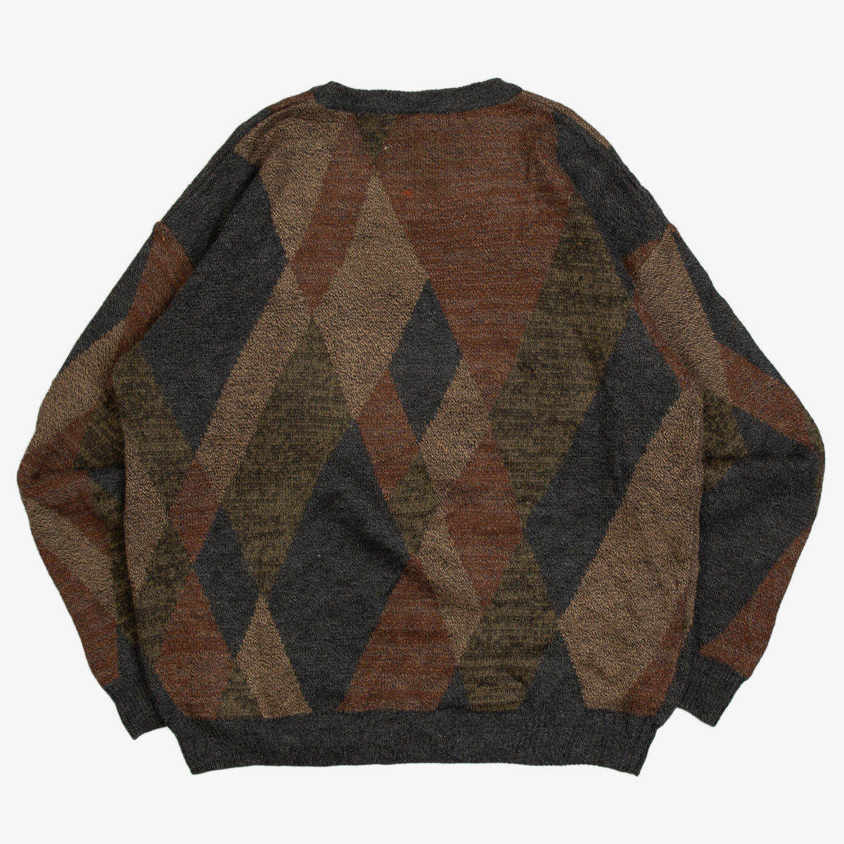 MEN'S VINTAGE 1990S PATTERNED KNITTED JUMPER - XXX-LARGE