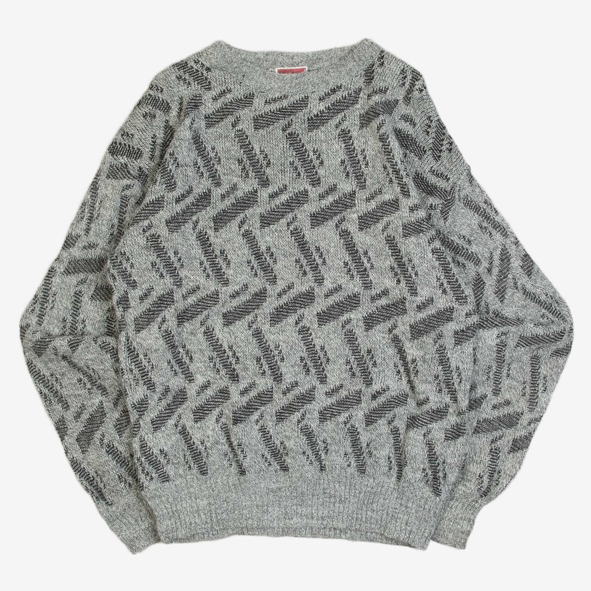 MEN'S VINTAGE 1970S STRUCTURED PATTERNED KNITTED JUMPER - MEDIUM