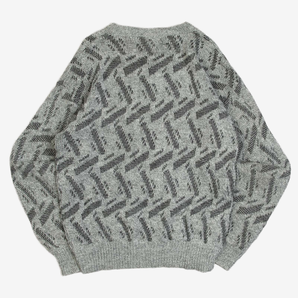 MEN'S VINTAGE 1970S STRUCTURED PATTERNED KNITTED JUMPER - MEDIUM