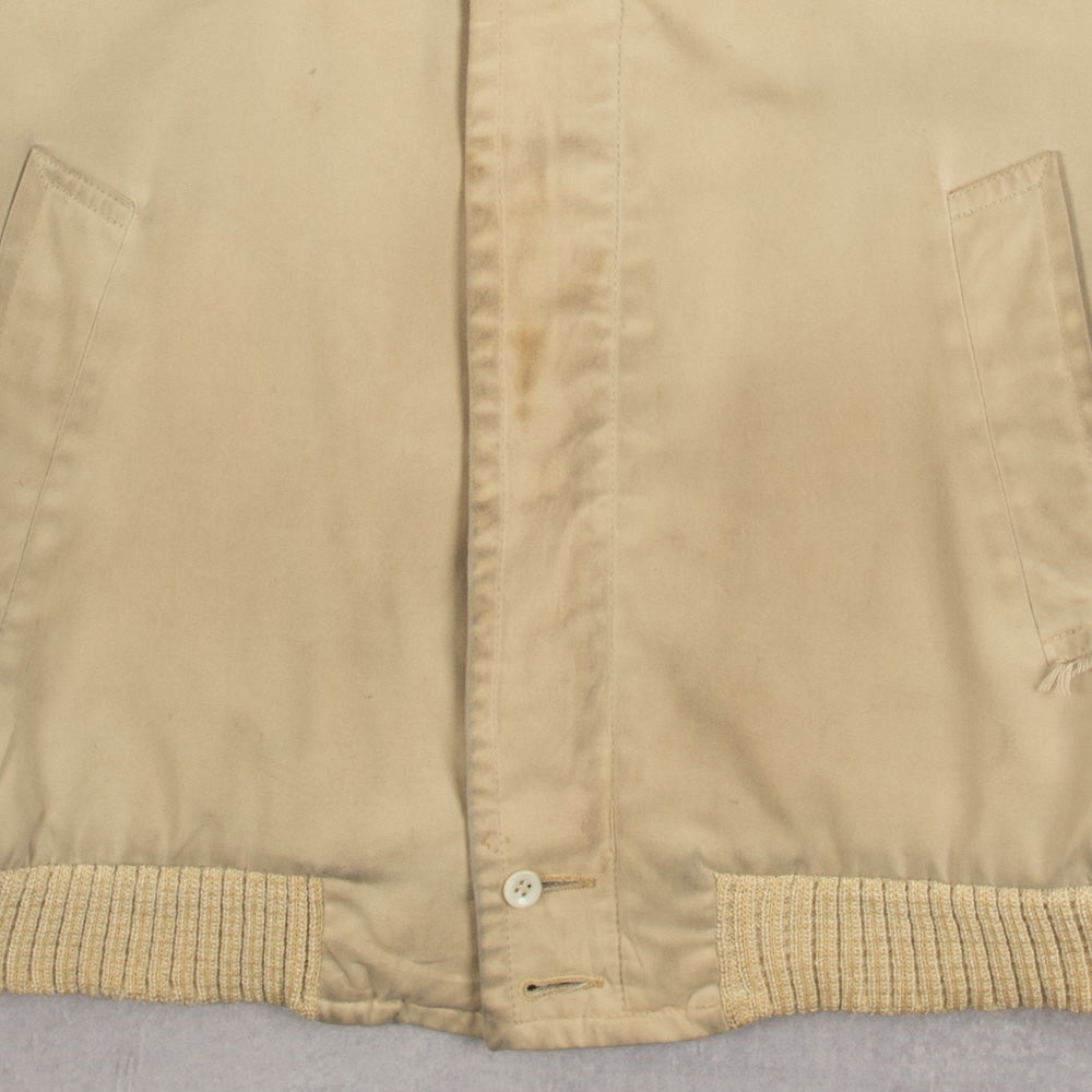 MEN'S VINTAGE 1990S SEARS FLEECE LINED COLLARED FULL ZIP JACKET - LARGE