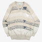 MEN'S VINTAGE 1990S PATTERNED KNITTED JUMPER - X-LARGE