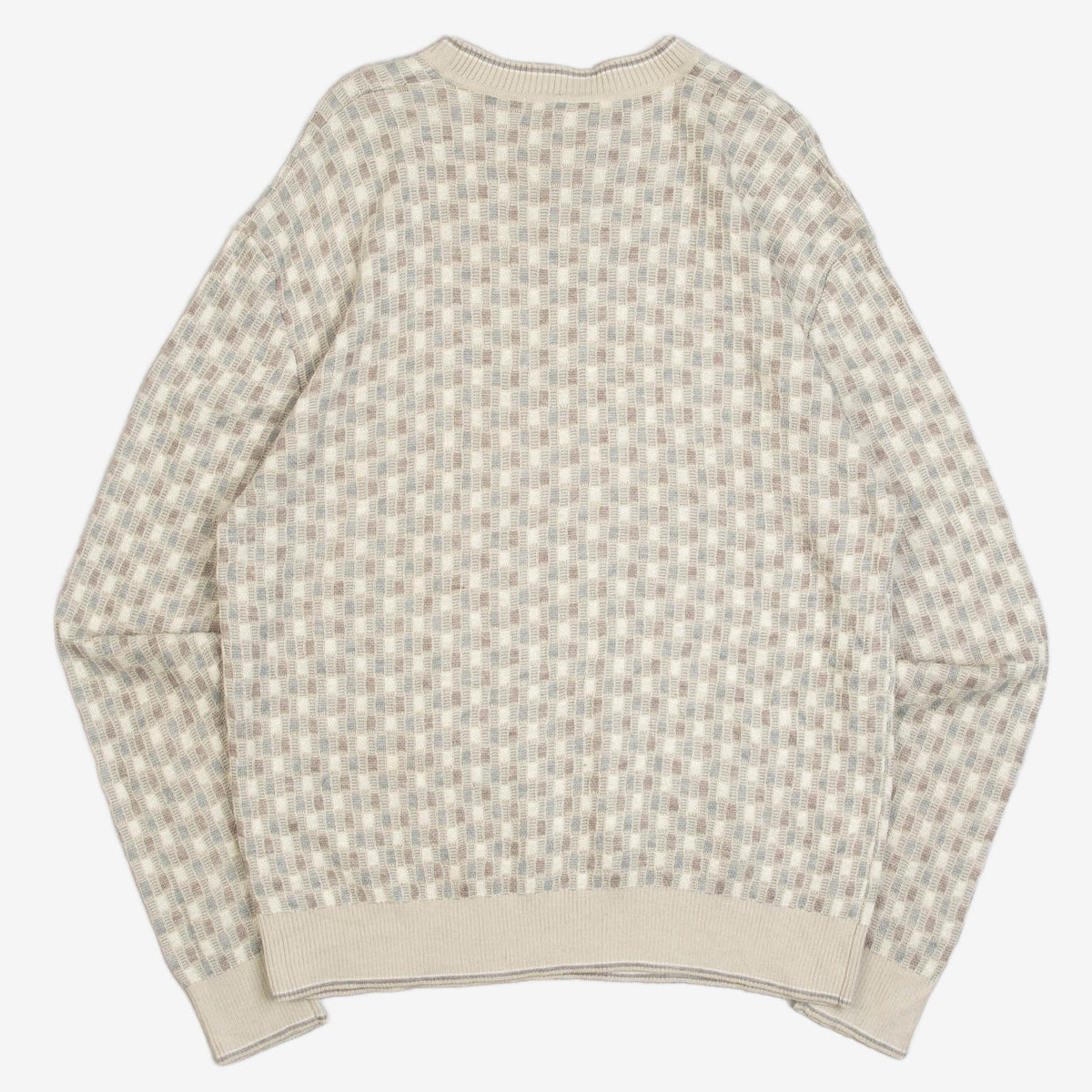 MEN'S VINTAGE 1990S STRUCTURED PATTERNED KNITTED JUMPER - LARGE