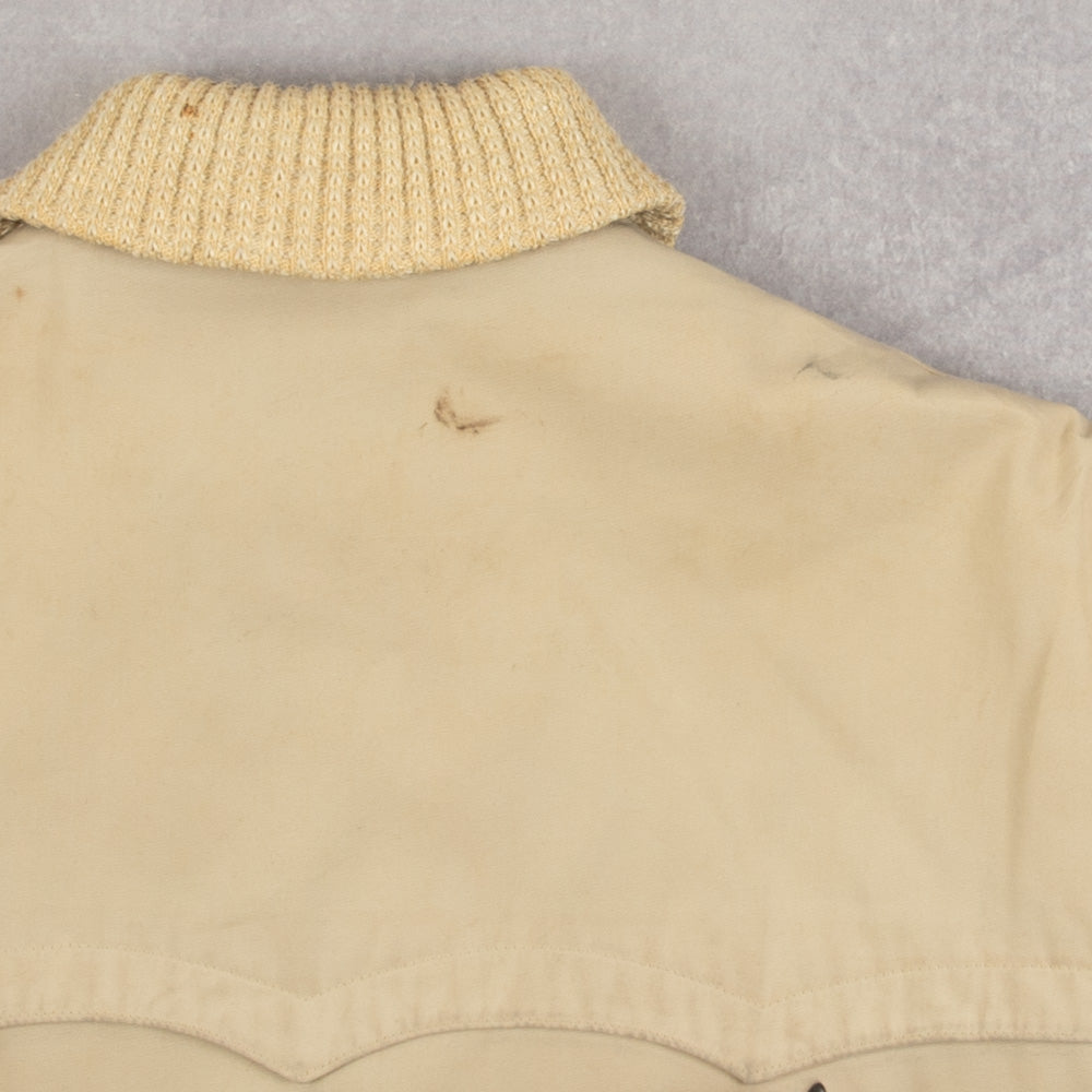 MEN'S VINTAGE 1990S SEARS FLEECE LINED COLLARED FULL ZIP JACKET - LARGE