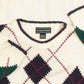 MEN'S VINTAGE 1990S ARGYLE PATTERNED KNITTED JUMPER - LARGE