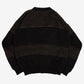 MEN'S VINTAGE 1980S LEATHER PATCH PATTERNED KNITTED CARDIGAN - MEDIUM