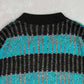 MEN'S VINTAGE 1980S STRIPED KNITTED JUMPER - LARGE