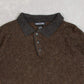 MEN'S VINTAGE 1990S STRUCTURED KNITTED POLO JUMPER - LARGE