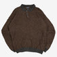 MEN'S VINTAGE 1990S STRUCTURED KNITTED POLO JUMPER - LARGE