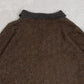 MEN'S VINTAGE 1990S STRUCTURED KNITTED POLO JUMPER - LARGE