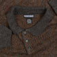 MEN'S VINTAGE 1990S STRUCTURED KNITTED POLO JUMPER - LARGE