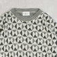 MEN'S VINTAGE 1980S PATTERNED KNITTED JUMPER - LARGE