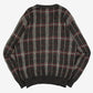 MEN'S VINTAGE 1990S CHECKED KNITTED JUMPER - X-LARGE