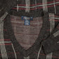 MEN'S VINTAGE 1990S CHECKED KNITTED JUMPER - X-LARGE