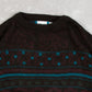 WOMEN'S VINTAGE 1990S STRIPED PATTERNED KNITTED JUMPER - LARGE