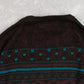 WOMEN'S VINTAGE 1990S STRIPED PATTERNED KNITTED JUMPER - LARGE