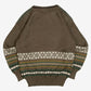 MEN'S VINTAGE 1990S EMBROIDERED PATTERNED KNITTED JUMPER - MEDIUM