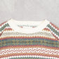 WOMEN'S VINTAGE 1990S CROPPED STRIPED PATTERNED KNITTED JUMPER - LARGE