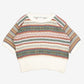 WOMEN'S VINTAGE 1990S CROPPED STRIPED PATTERNED KNITTED JUMPER - LARGE