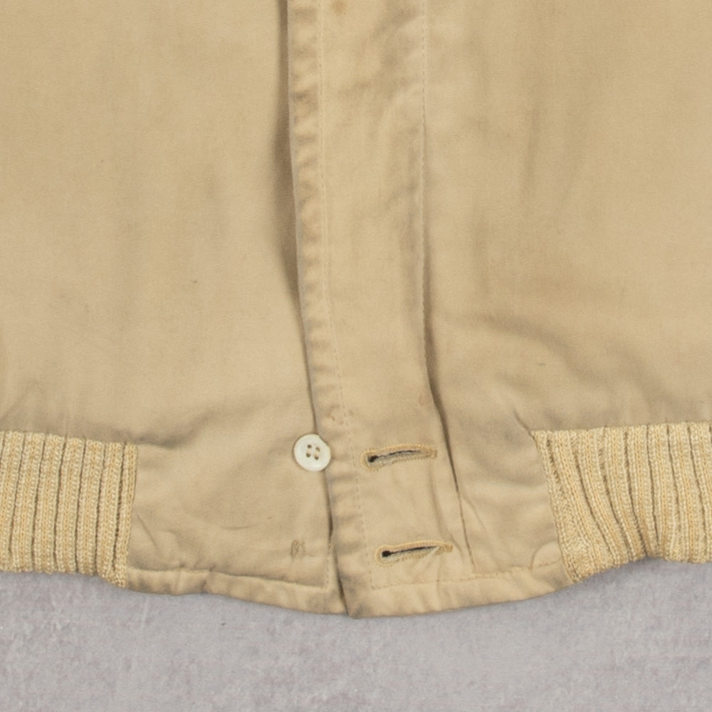 MEN'S VINTAGE 1990S SEARS FLEECE LINED COLLARED FULL ZIP JACKET - LARGE