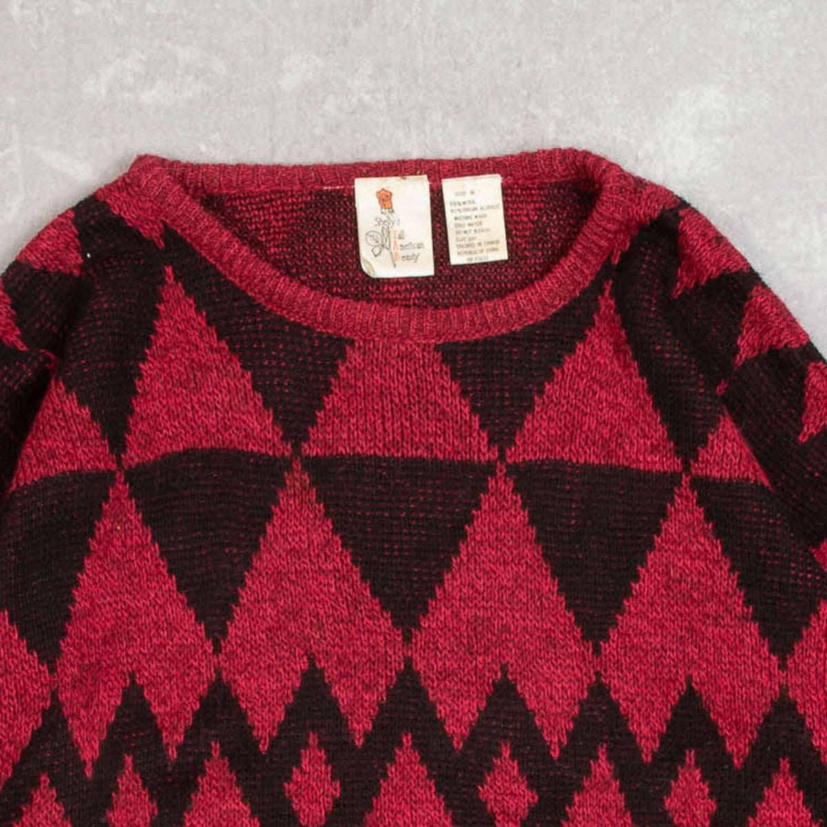 WOMEN'S VINTAGE 1980S PATTERNED KNITTED JUMPER - MEDIUM
