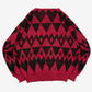 WOMEN'S VINTAGE 1980S PATTERNED KNITTED JUMPER - MEDIUM