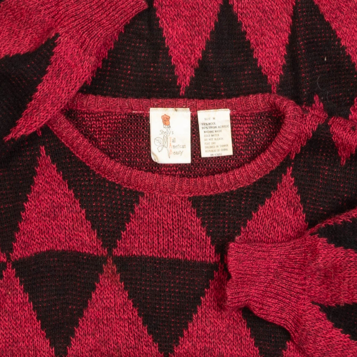 WOMEN'S VINTAGE 1980S PATTERNED KNITTED JUMPER - MEDIUM