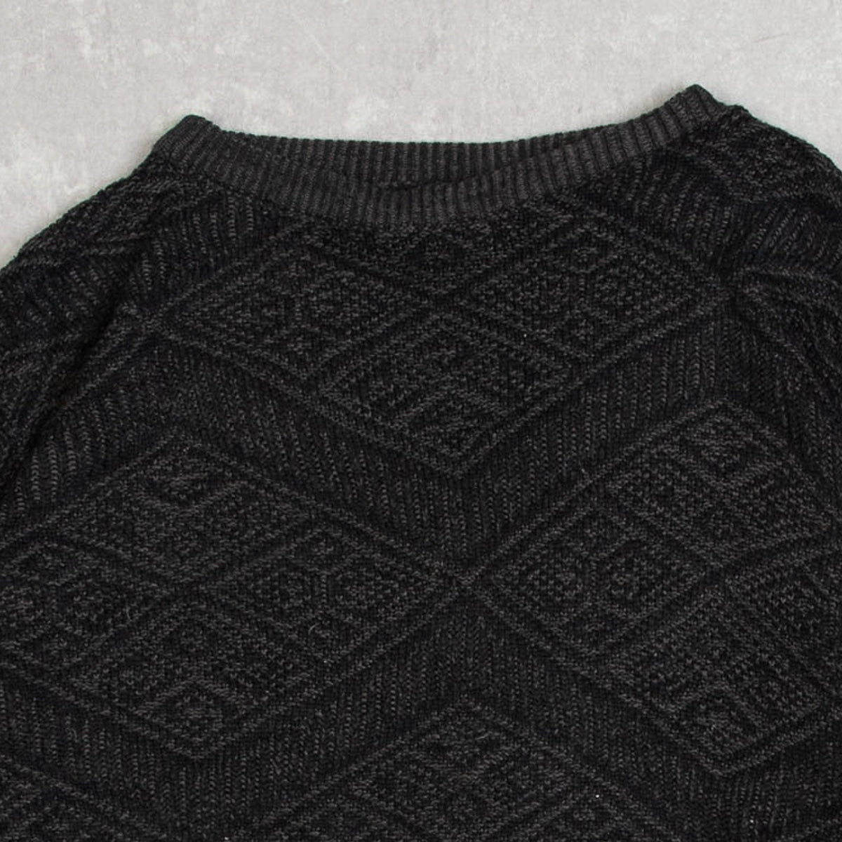 MEN'S VINTAGE 1980S STRUCTURED KNITTED JUMPER - LARGE
