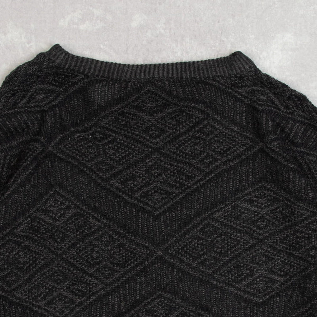 MEN'S VINTAGE 1980S STRUCTURED KNITTED JUMPER - LARGE