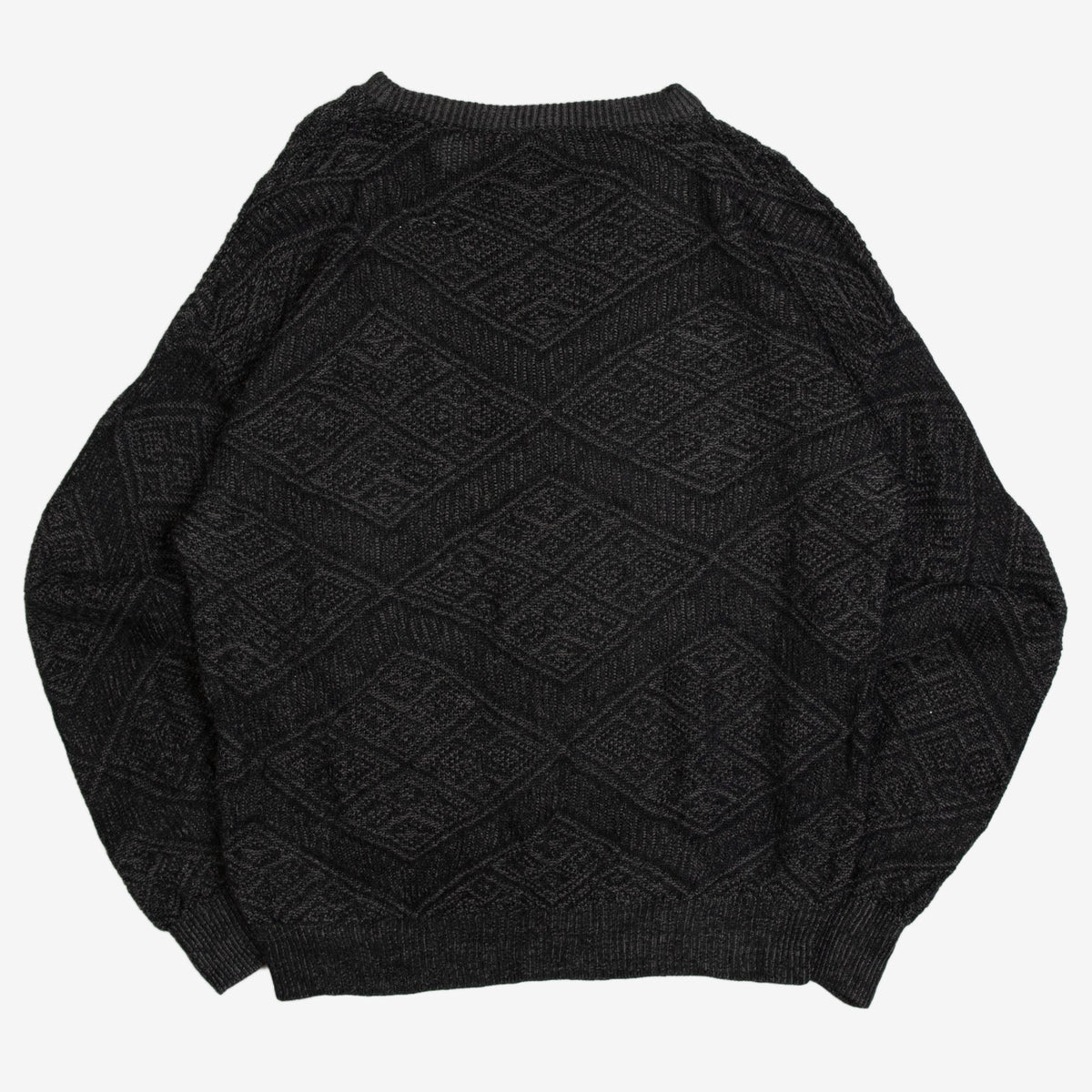 MEN'S VINTAGE 1980S STRUCTURED KNITTED JUMPER - LARGE