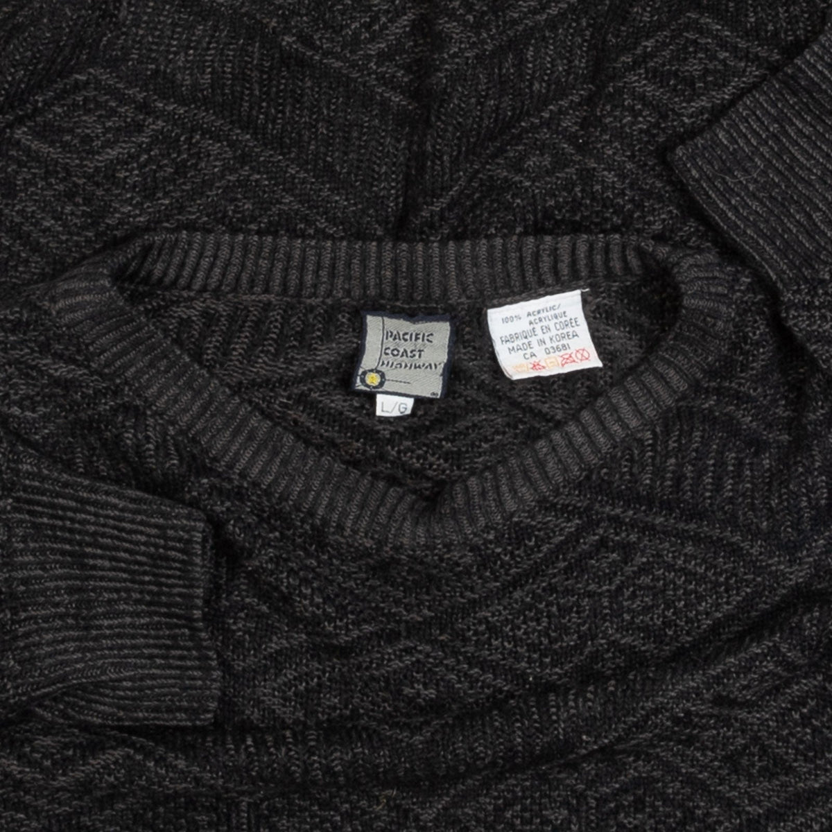 MEN'S VINTAGE 1980S STRUCTURED KNITTED JUMPER - LARGE