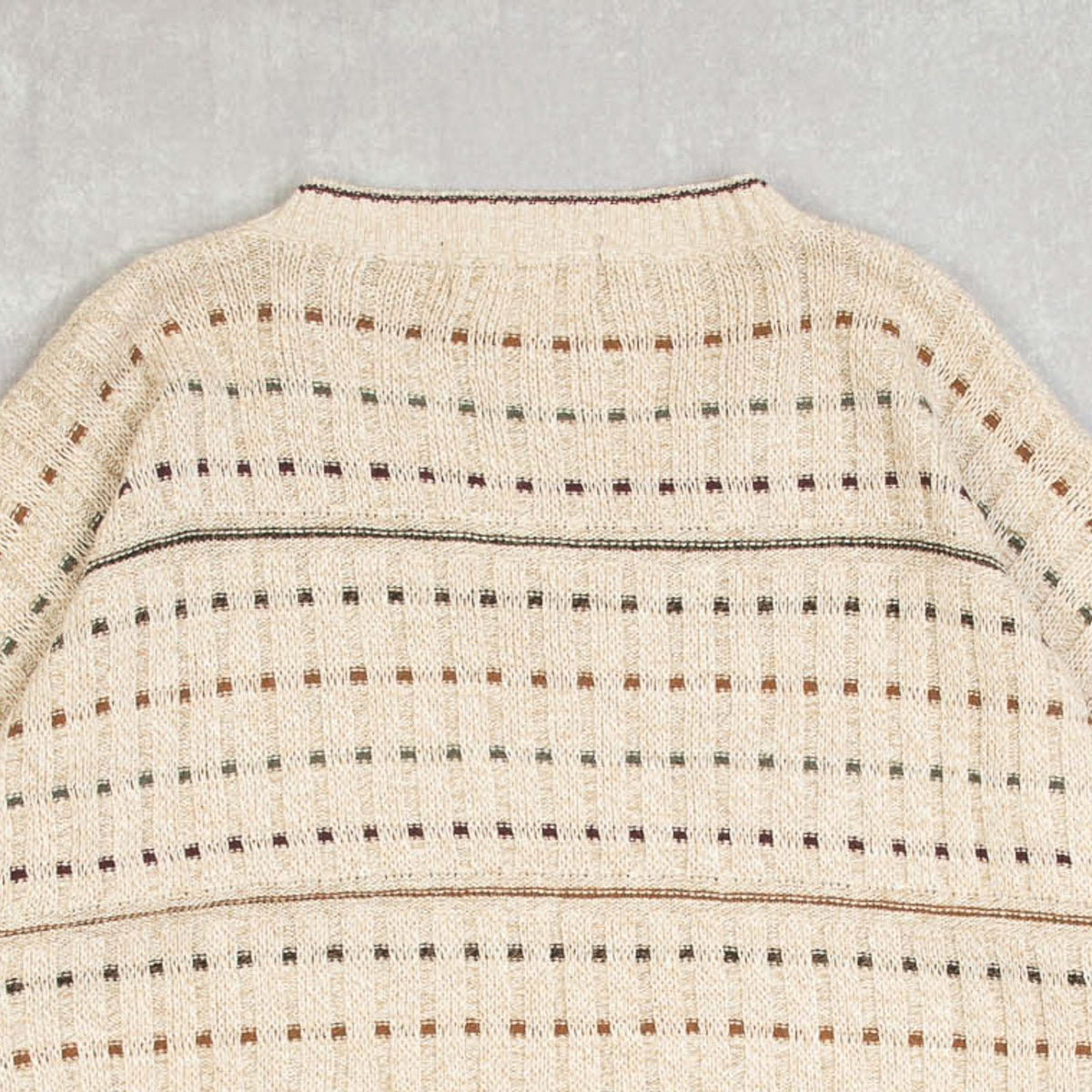 MEN'S VINTAGE 1990S STRUCTURED PATTERNED KNITTED JUMPER - LARGE