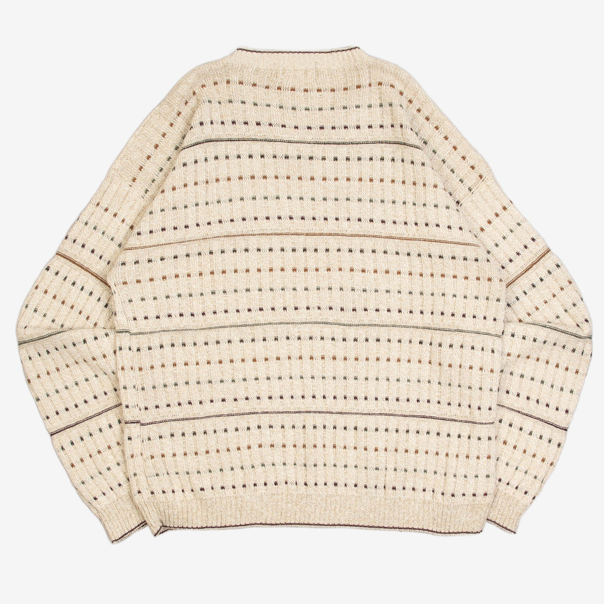 MEN'S VINTAGE 1990S STRUCTURED PATTERNED KNITTED JUMPER - LARGE