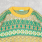 WOMEN'S VINTAGE 1980S PATTERNED KNITTED JUMPER - SMALL