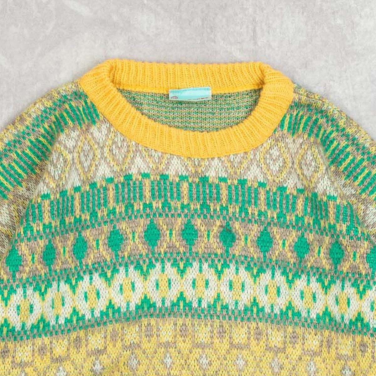 WOMEN'S VINTAGE 1980S PATTERNED KNITTED JUMPER - SMALL