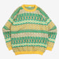 WOMEN'S VINTAGE 1980S PATTERNED KNITTED JUMPER - SMALL