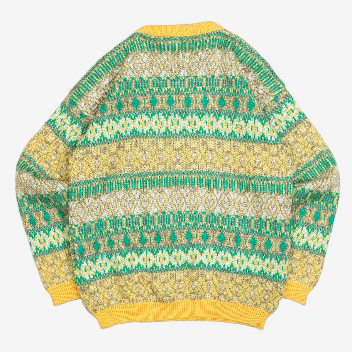 WOMEN'S VINTAGE 1980S PATTERNED KNITTED JUMPER - SMALL