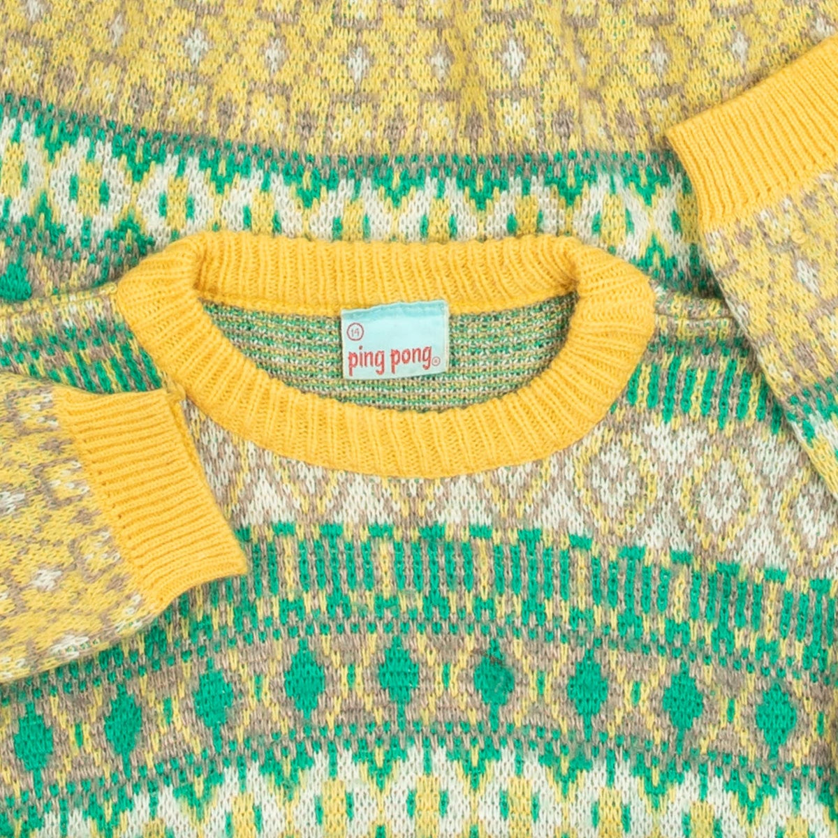WOMEN'S VINTAGE 1980S PATTERNED KNITTED JUMPER - SMALL