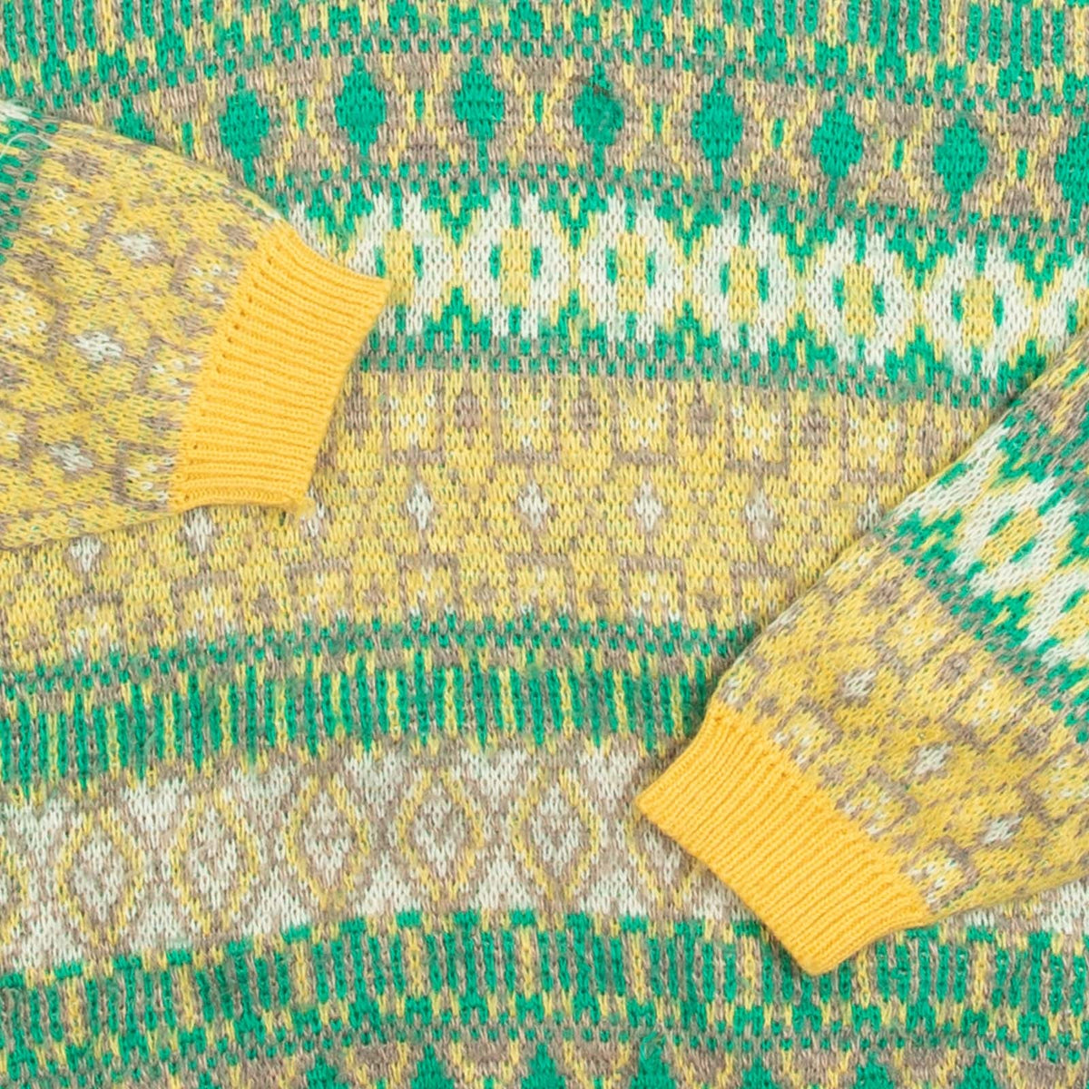 WOMEN'S VINTAGE 1980S PATTERNED KNITTED JUMPER - SMALL