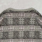 MEN'S VINTAGE 1990S PATTERNED KNITTED CARDIGAN - LARGE