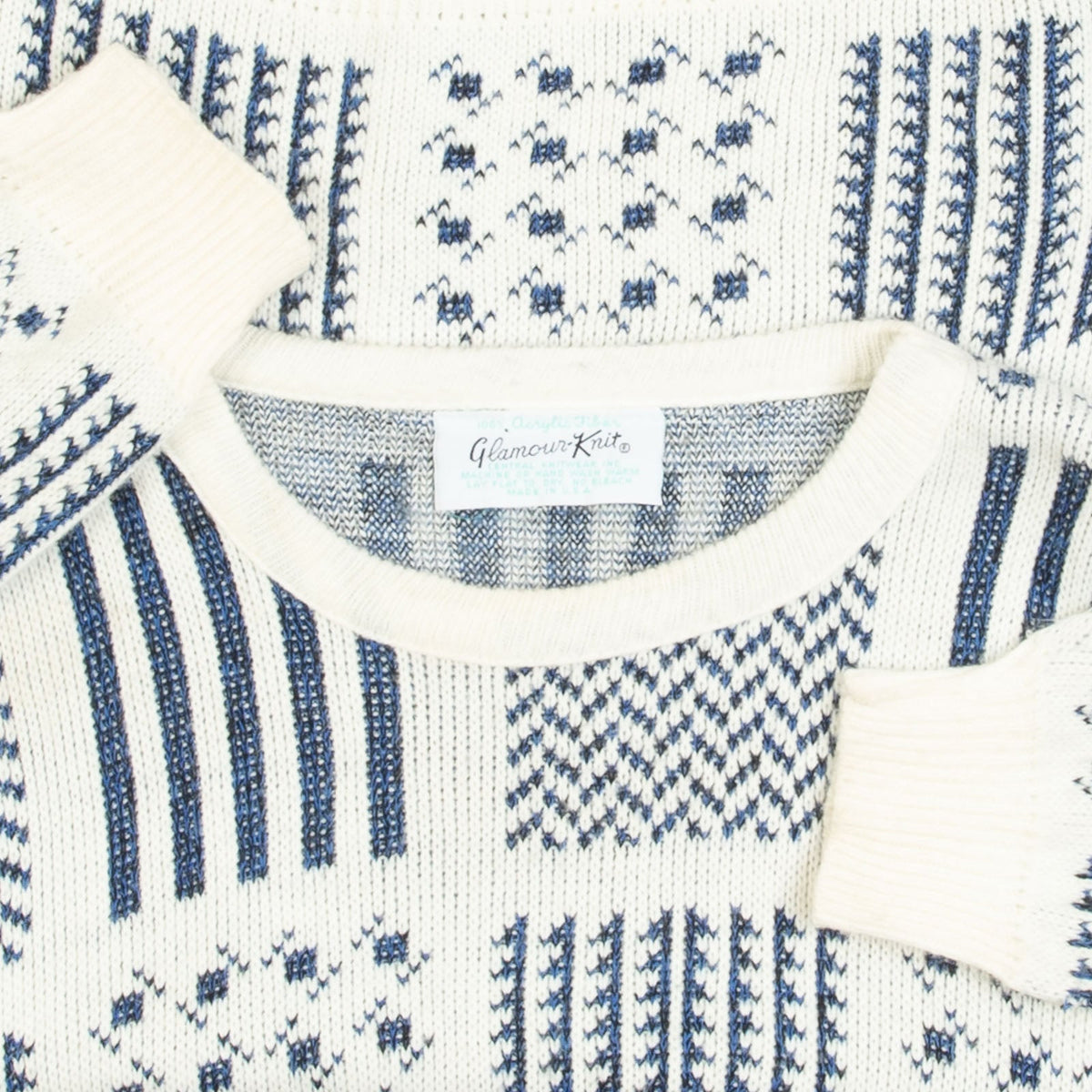 WOMEN'S VINTAGE 1980S PATTERNED KNITTED JUMPER - MEDIUM