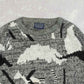 MEN'S VINTAGE 1990S PATTERNED KNITTED JUMPER - XX-LARGE