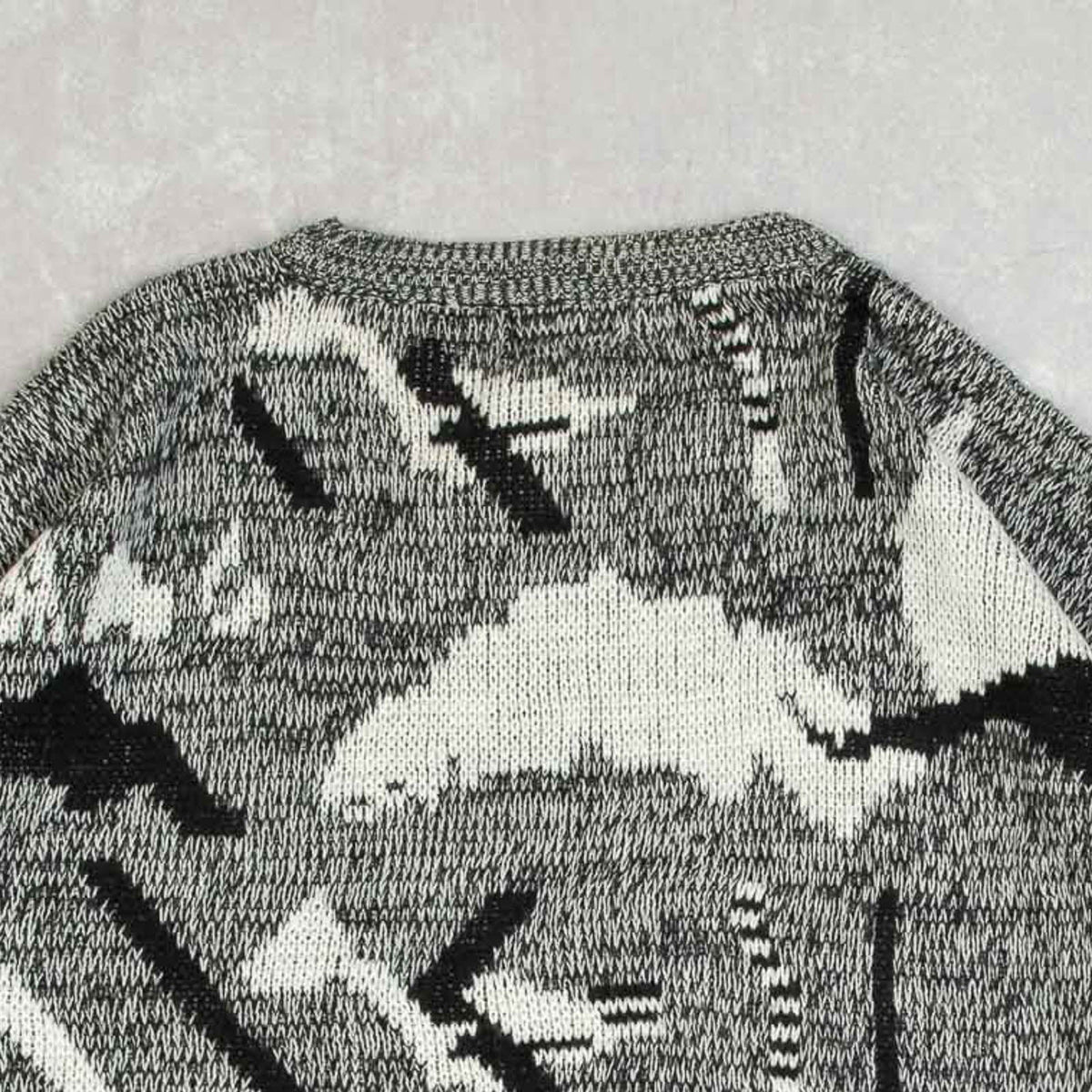 MEN'S VINTAGE 1990S PATTERNED KNITTED JUMPER - XX-LARGE