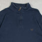MEN'S VINTAGE 1990S CHAPS QUARTER ZIP KNITTED SWEATSHIRT - LARGE