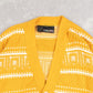 WOMEN'S VINTAGE 1980S STRUCTURED PATTERNED KNITTED CARDIGAN - LARGE