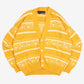 WOMEN'S VINTAGE 1980S STRUCTURED PATTERNED KNITTED CARDIGAN - LARGE